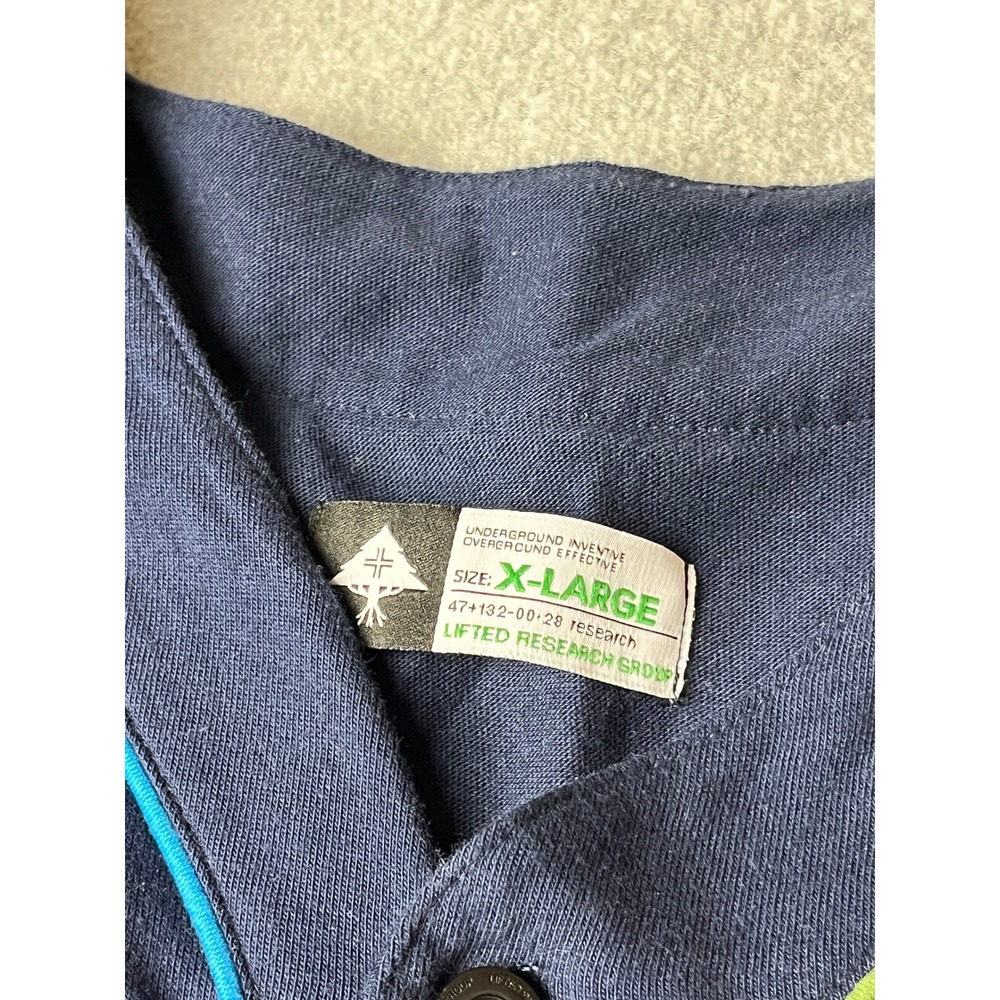 LRG Baseball Jersey Mens XL Navy Blue Unity 47 Lifted Research Group Colorblock - Picture 5 of 8